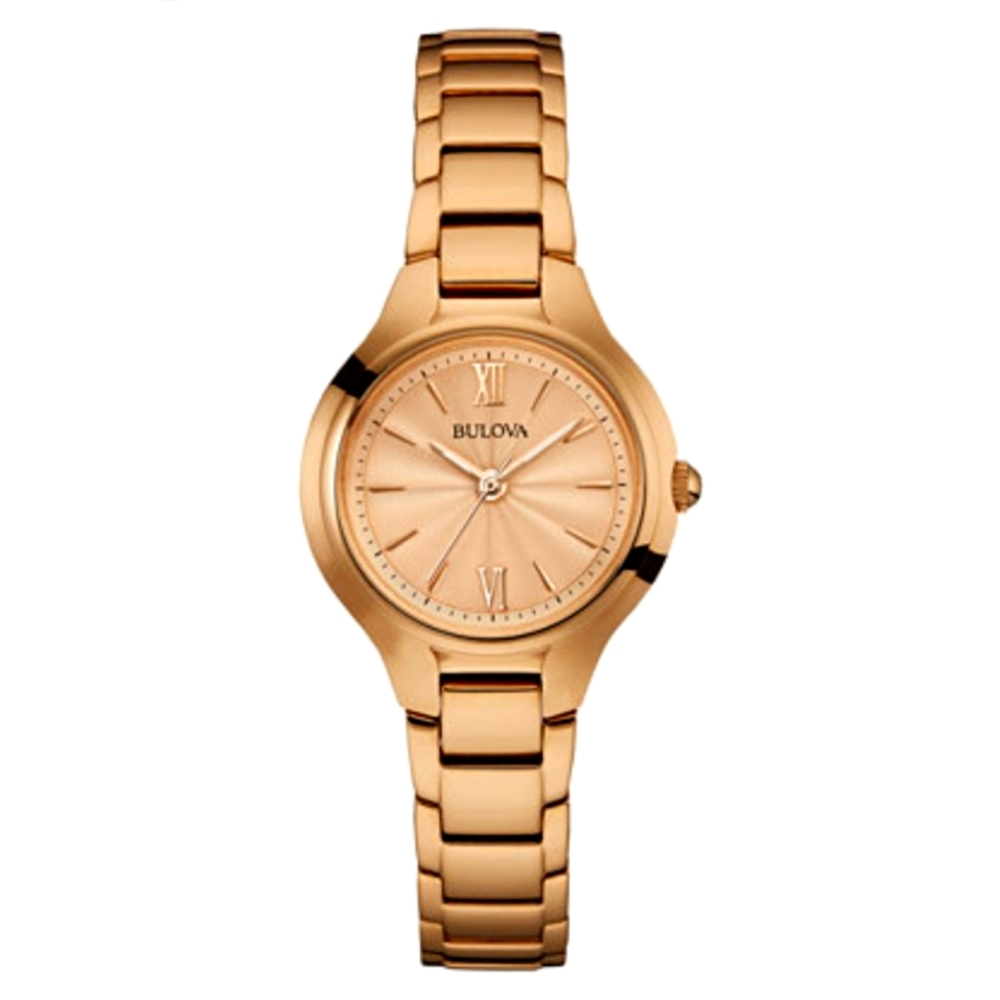 Bulova Women's Rose Gold-Tone Stainless Steel Bracelet Watch 28mm 97L151